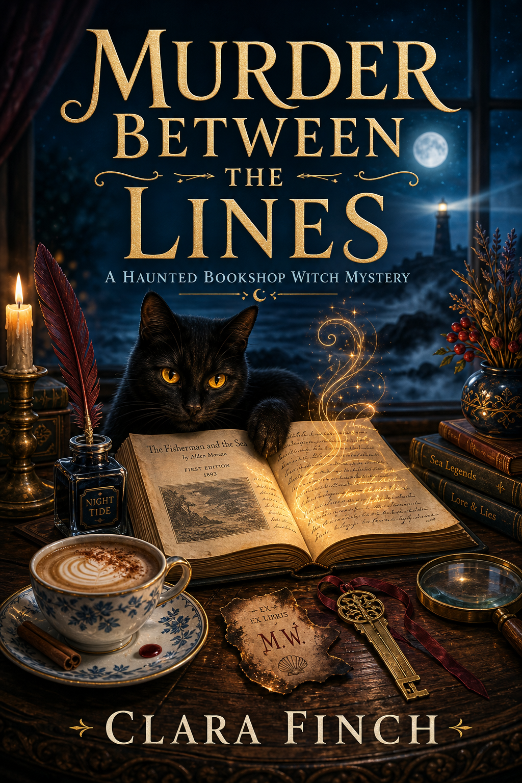 Murder Between the Lines by Clara Finch book cover